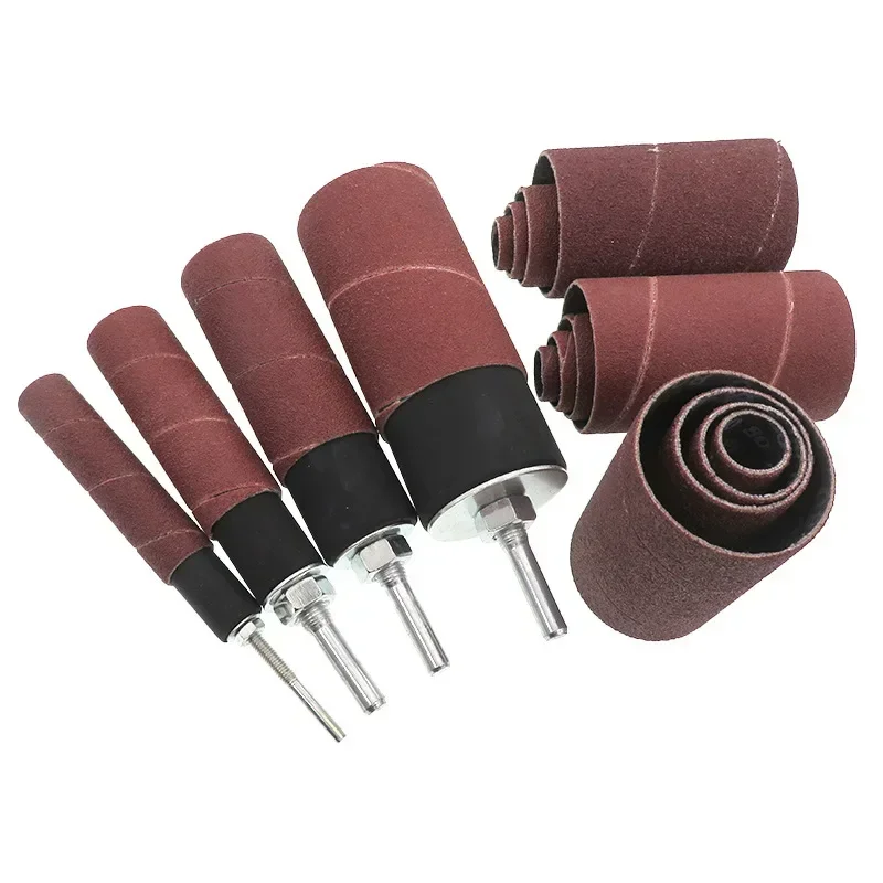 Sanding Drum with Case Spindle Sander Drum Kit Rubber Mandrels Sandpaper for Engraving Woodworking Drill Polishing Rotary