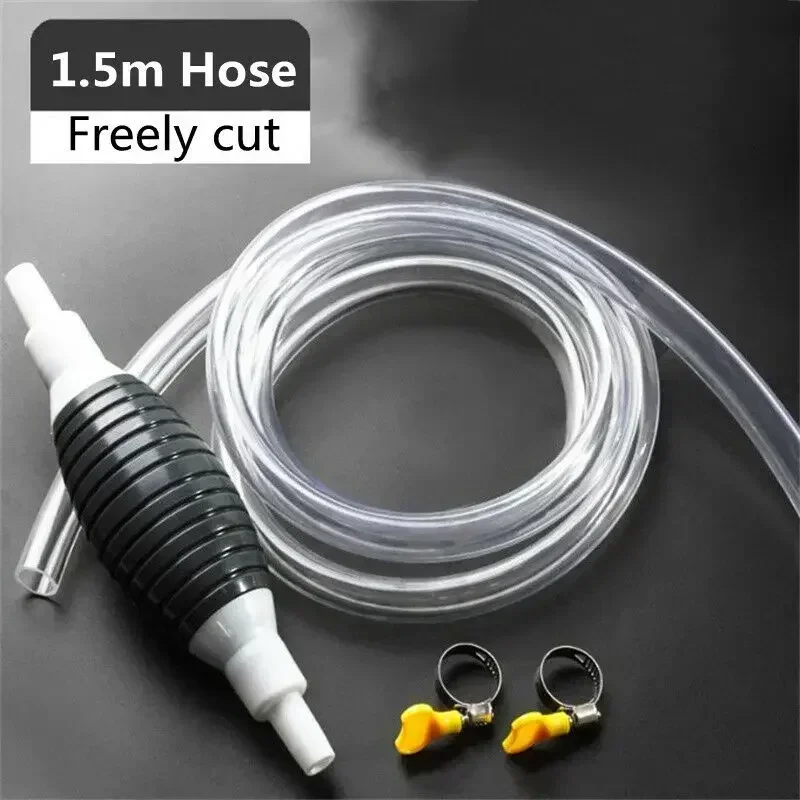 1.5m Manual Hand Siphon Barrel Pump Hose Fuels Petrol Syphon Transfer Oil Easy Tools Auto Replacement Parts Fuel Transfer Pump