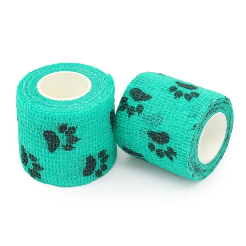 Non Woven Printed Self Adhesive Elastic Pet Bandage Colorful Printed Door Handle Anti Collision Wrap Eyeglasses Anti Slip Strap