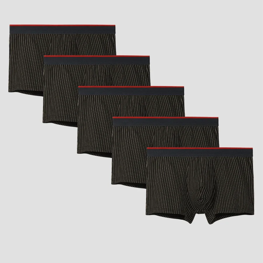 

5PCS Men's underwear, pure cotton briefs, teenagers, large-sized short underpants, summer thin bottom pants