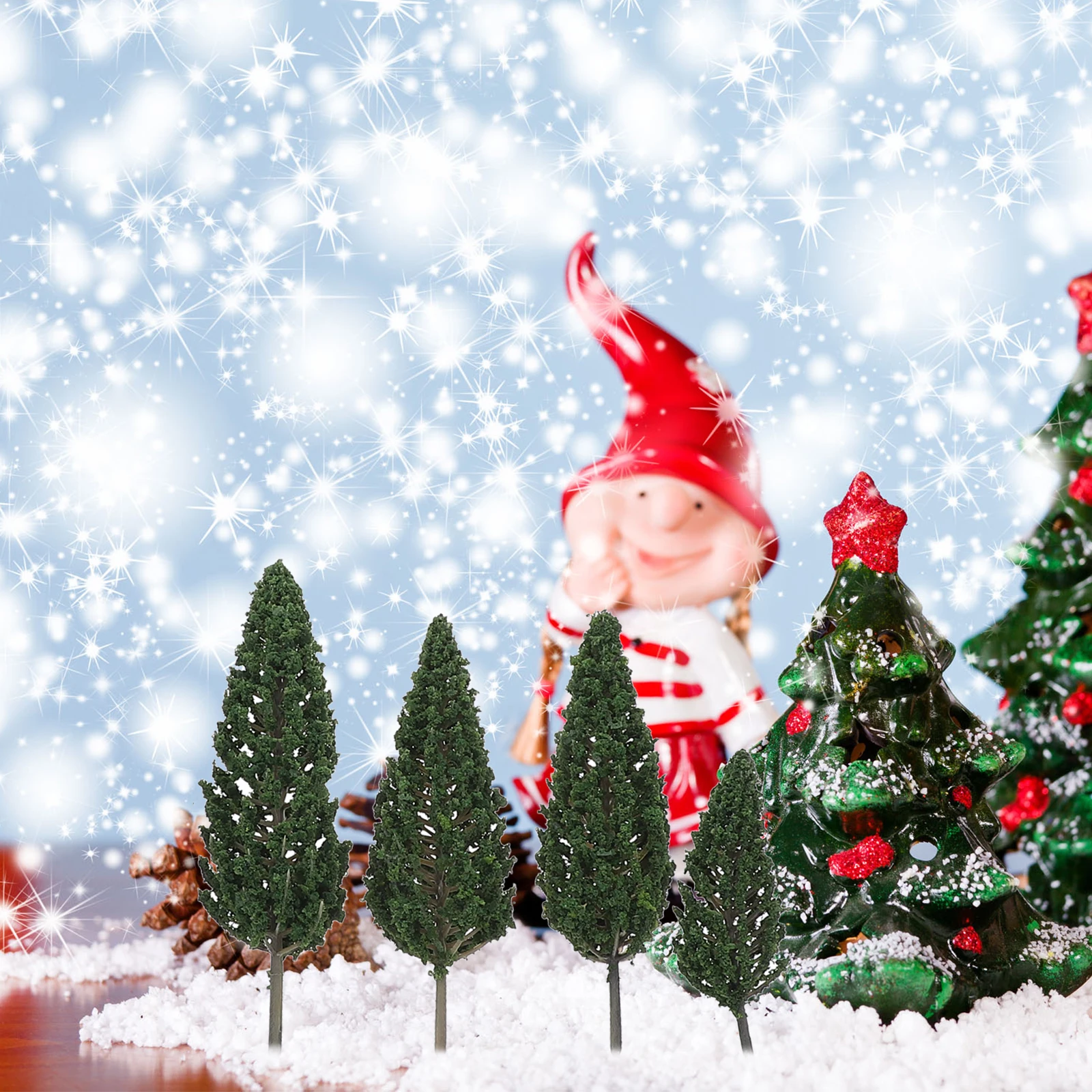 

10pcs Micro Landscape Pine Trees Artificial Decor Plastic Green Christmas Model Home Office Shop Ornament Simulation Fake Plant