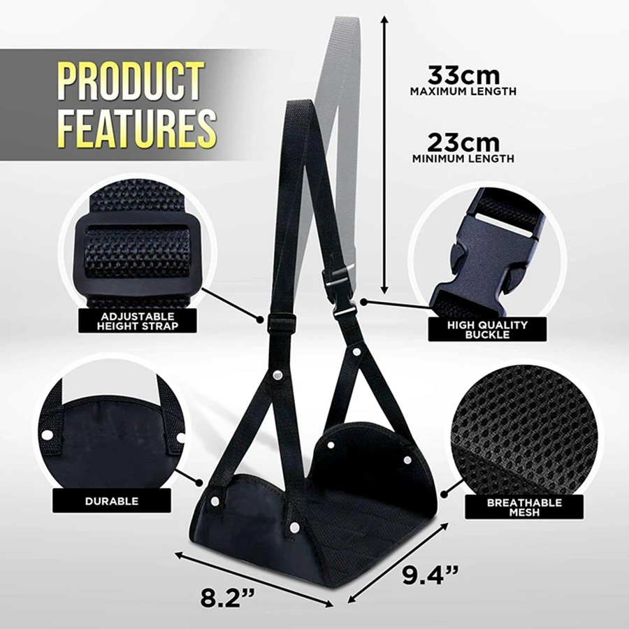 Office Pain Relief Foot Hammock Travel Foam Flight Airplane Carry-on Adjustable Pillows Portable Footrest Leg Hammock Folding