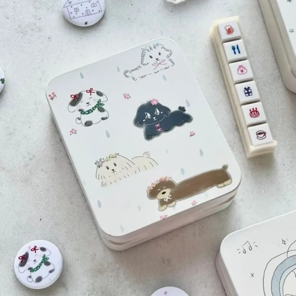 New Cartoon Design Desktop Organizer Box Cute Portable Photocard Storage Box Kawaii Style Multi-functional Stationery Case