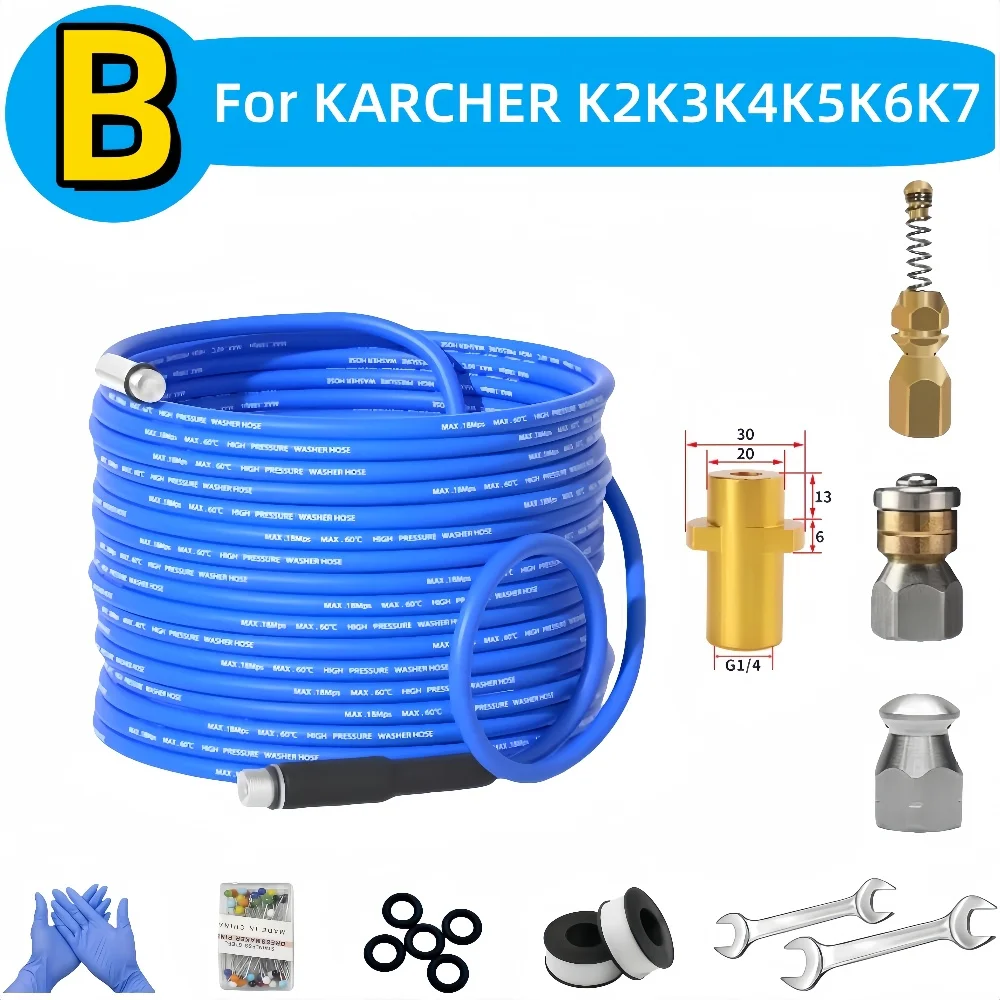 EasyByMall Hochdruck-Rohrreinigungsschlauch 10m 180 bar Abflussreiniger Jet Set mit rotierenden Düsen für Kärcher K2-K7 EasyByMall Hochdruck-Rohrreinigungsschlauch 10m 180 bar Abflussreiniger Jet Set mit rotierenden Düsen für Kärcher K2-K7