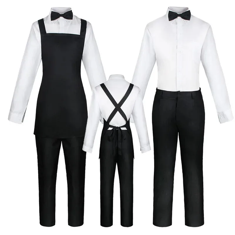

Anime Chainsa Higashiyama Kobeni Cosplay Costume Black Waiter Uniform Suit Halloween Party Comic Con for Adult Women Men Outfit