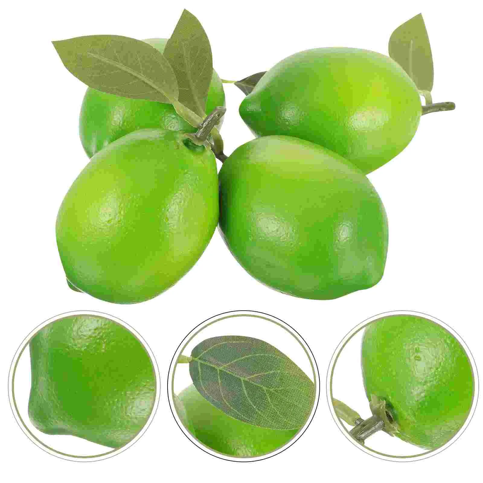 4 Pcs Showcase Fruits Prop Lemon Garnish Lemonade Limes Scene Layout Decor Decorations Green Photography Props