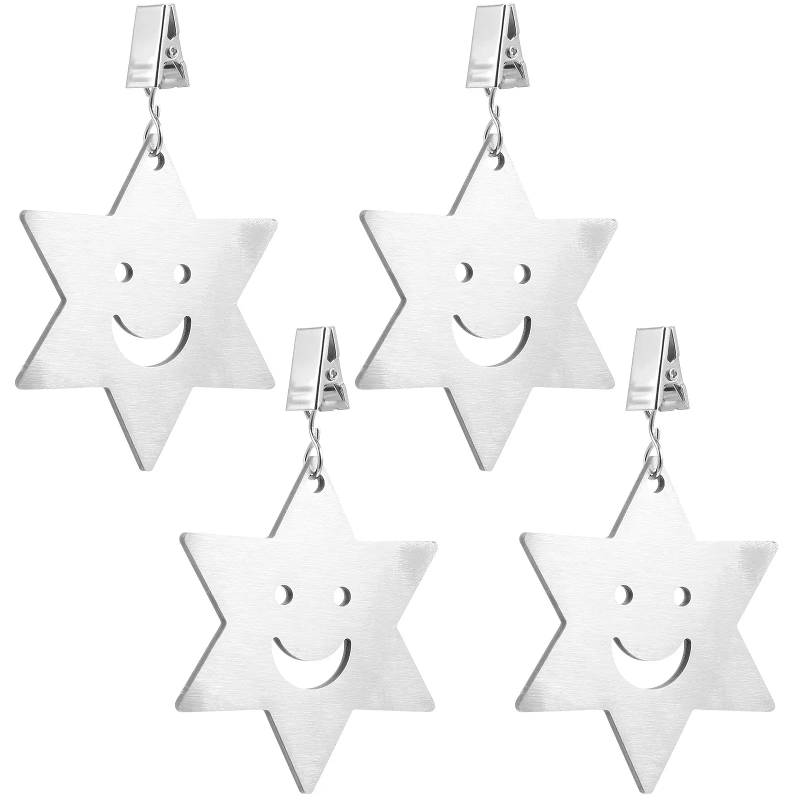 

4Pcs Stainless Steel Tablecloth Weights Decorative Table Cover Clips Secure Cloth in Wind Ideal for Birthday Gathering Outdoor