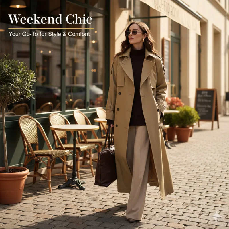 

Большой плащ в стиле ретро для женщин, удлиненный силуэт, хлопковый дизайн с поясом, элегантный стиль, осенне-зимняя верхняя одежда, гардероб