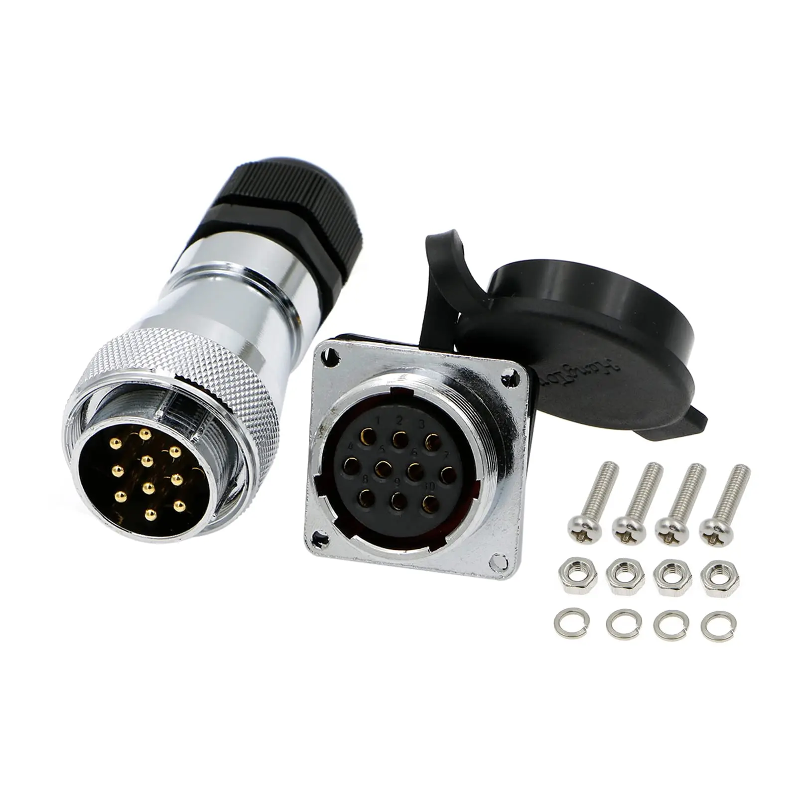 

Alvins WF28 10 Pin Industrial Electrical Power Cable Connector,IP67 Aviation Male Plug Female Socket Waterproof Connector