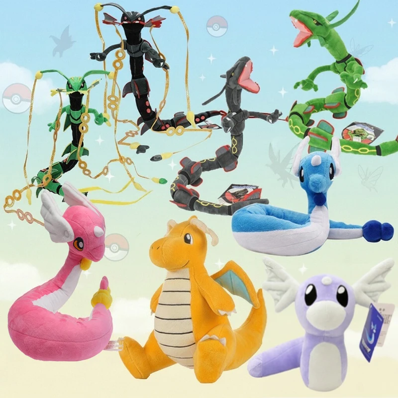 Image of 20-68cm Kawaii Anime Original Flash Dragonite Mini Dragon Dragonair Cartoon Weiche Plüschpuppe Kuschelkissen Kindergeburtstagsgeschenk