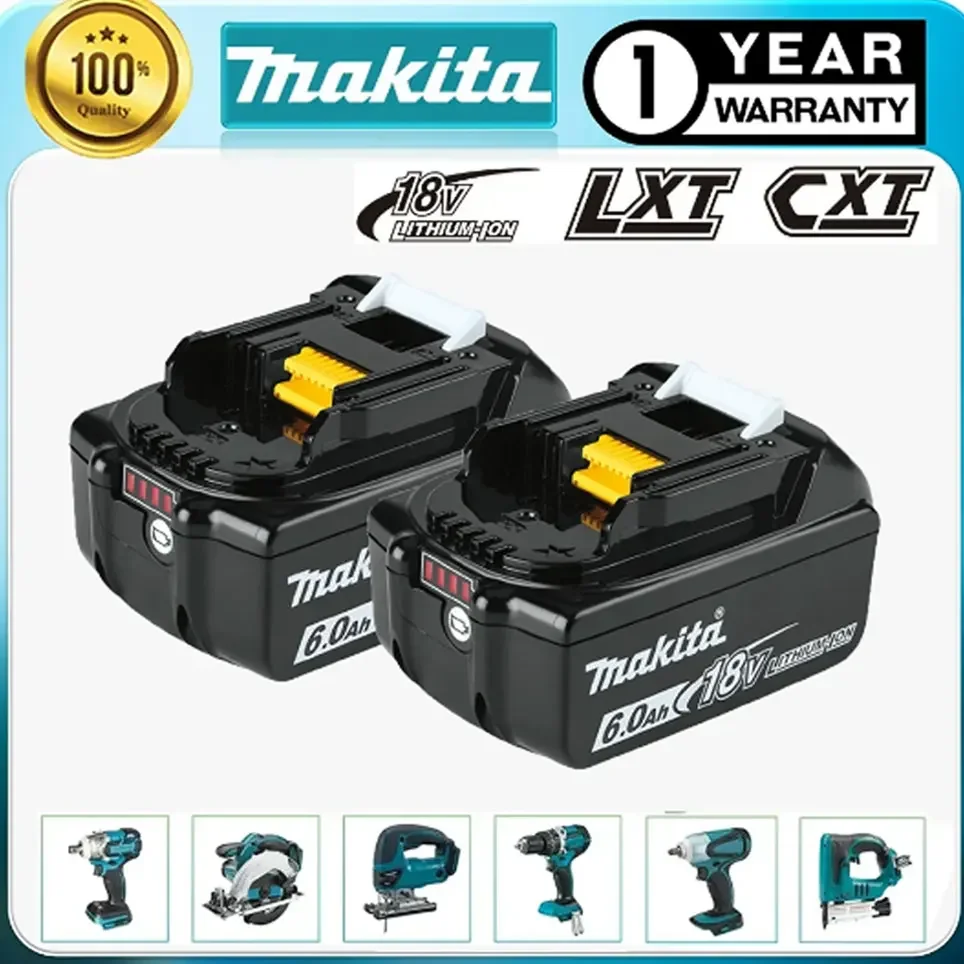 

Makita 18V 6.0Ah Battery Original Lithium ion Rechargeable Battery 18V 6000mAh drill Replacement Battery BL1860 BL1850 BL1860B