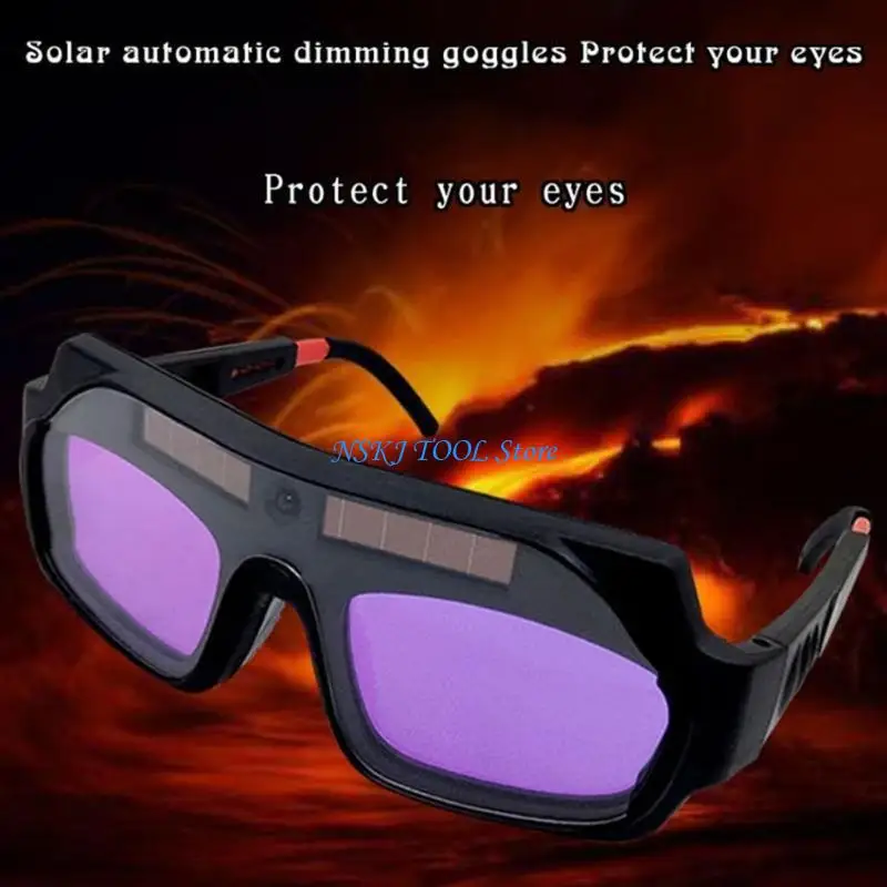 

L8RC Solar Automatic Darkening Welding Goggles Welder Eyes Glasses Solar Welding Helmets for Welding Machine/Equipment Tool