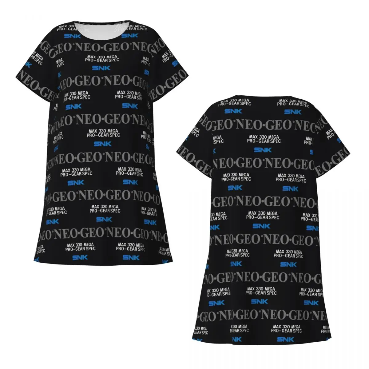 Custom Neo Geo Logo Neogeo Arcade Short Sleeves Nightdress For Sleepshirts Women Short Sleeve Nightgowns Soft Pajama Dress