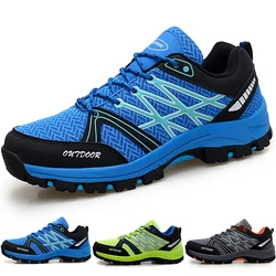 Chaussures de randonnée en maille respirante pour hommes, chaussures de voyage imperméables, chaussures de pêche de chasse en plein air, chaussures de sport d'équitation tout-terrain de montagne, marque