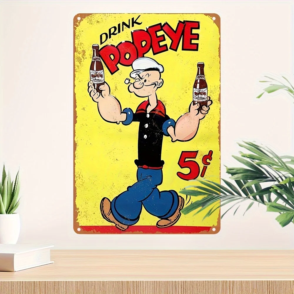 Letrero Metálico Vintage de Metal con Diseño de Marinero para Hombre - Decoración Retro de Hierro para el Hogar, Bar, Garaje, Baño, Estilo Cómic Clásico