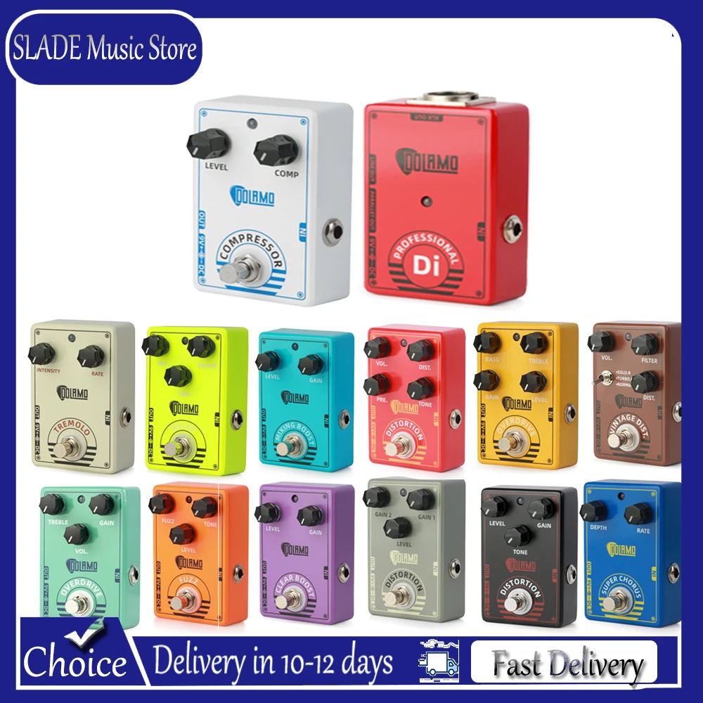 

Dolamo Guitar Effect Pedal Compressor Fuzz Chorus Distortion Boost Overdrive Tremolo Delay Phase Reverb Effect Guitar Parts
