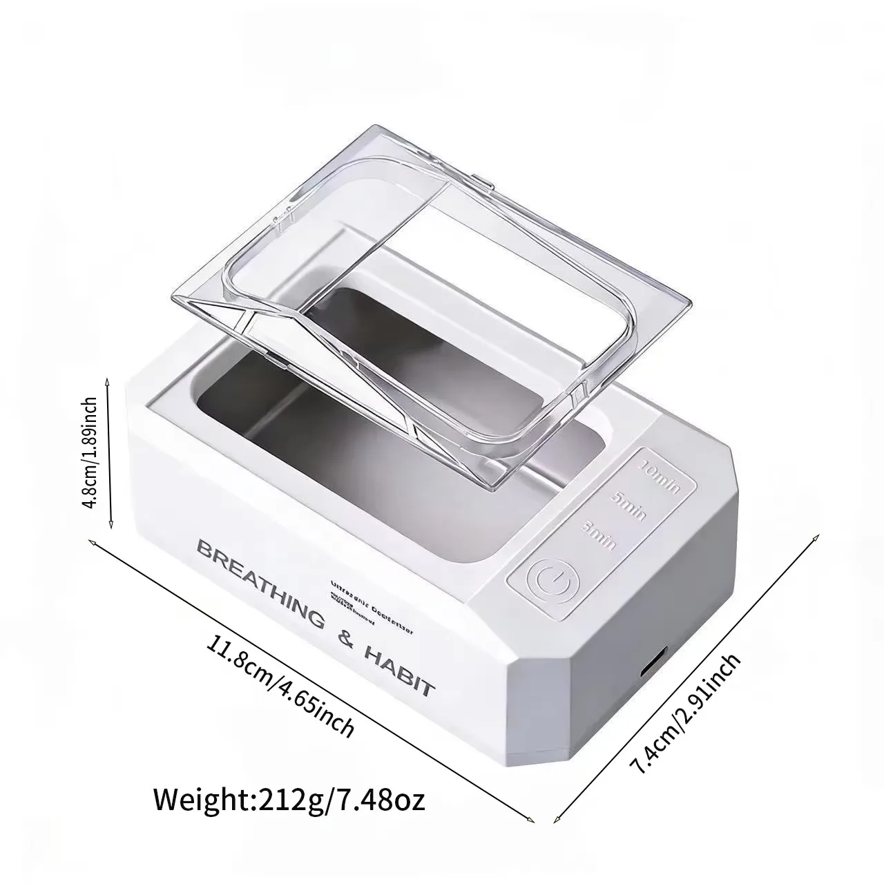 Portable Ultrasonic Cleaning Machine 45KHZ Multi-Purpose for Breathing Necklace Essential Oil Watch Jewelry Deep Cleaning - view 5