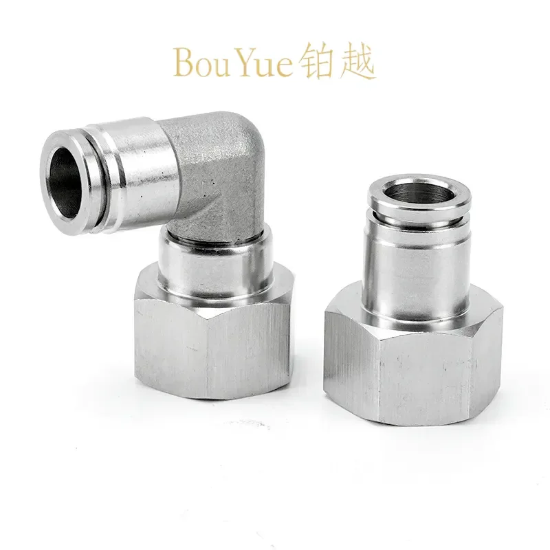 for PCF8-02 304 Stainless Steel Pneumatic Quick Plug-in Elbow Connector Internal Thread High Temperature and High Pressure