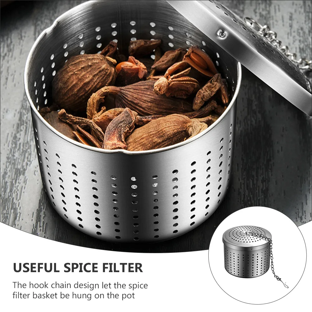 

Stainless Steel Seasoning Ball Tea Strainer Infuser Fryer Basket 304 Uniform Hole Spice Filter Kitchen Use Anti Drop Hook Easy
