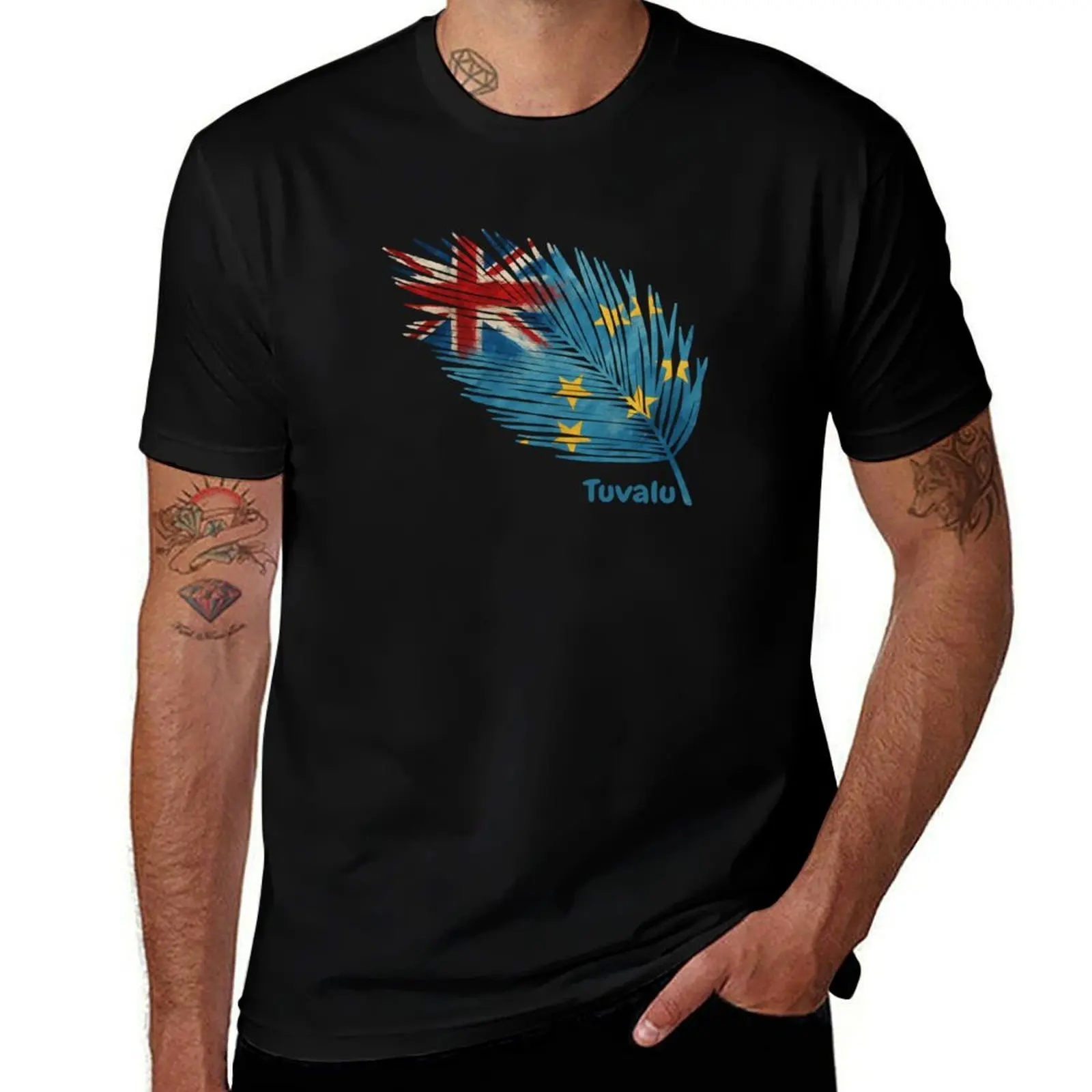 

Abstract Flag of Tuvalu – Feather Design T-Shirt designer shirts croswit shirt man summer clothes shirts men