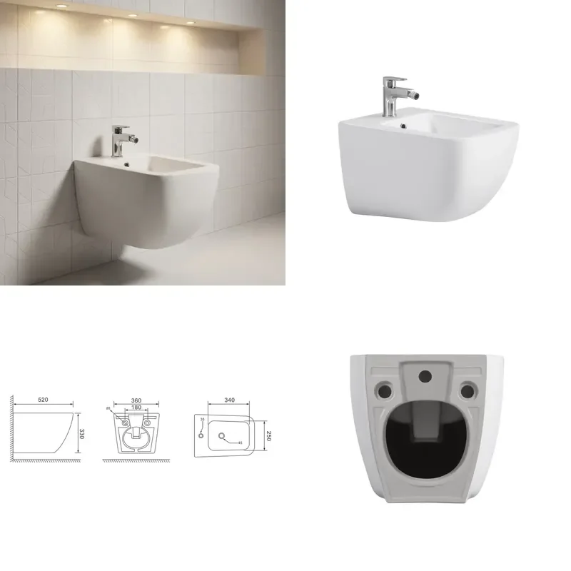 for  Modern  Friendly Ceramic Wall Mounted Toilet Seat with Vertical  Function  Hotel and Bathroom Use