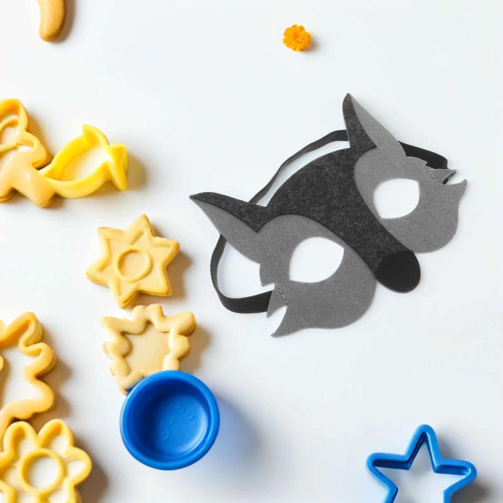 10Pcs Cartoon Animal Wolf Masks Soft Felt Half Face Kids Masquerade Mask Kids Party Dress Up Halloween Role Play Supplies