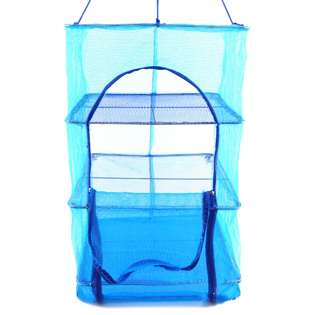 

Foldable Drying Rack Mesh Hanging Net Blue Sturdy Lightweight Breathing Anti Mosquito Cage Vegetable Fruit Dryer