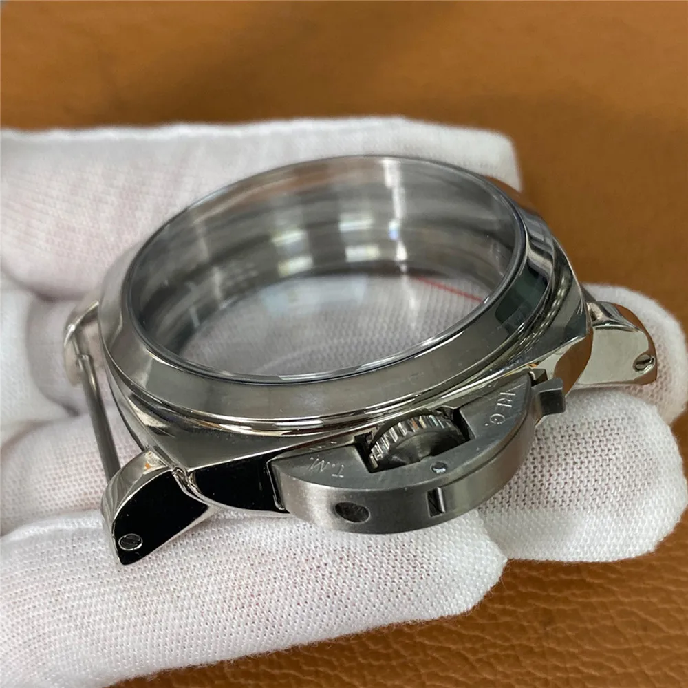 Spherical Mineral Mirror 47mm PAM Polished Case 316L Stainless Steel Watch Case Shell for ETA6497 ETA6498 ST3600 ST3620 Movement