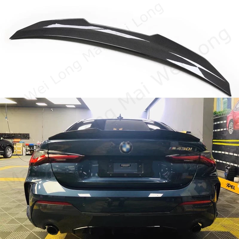 

For BMW 4-Series G23 G80 G82 G22 Sedan & 2020-2022 M4 Style Rear Wing Spoiler Lip Real Carbon Fiber Trunk Spoiler