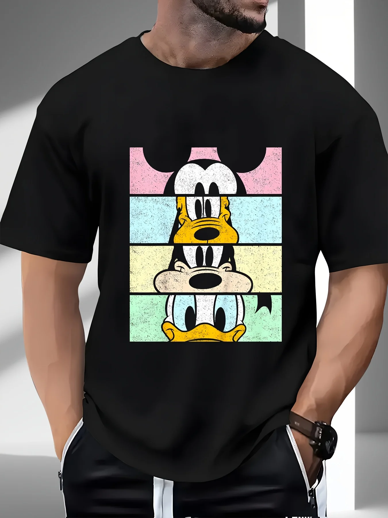 ديزني شخصية كرتونية صورة تي شيرت مطبوع صيف جديد للرجال والنساء الشارع الهيب هوب عادية فضفاض بأكمام قصيرة