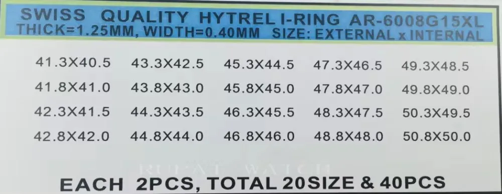 1.25mm Large Size Watch Part Watch O-Ring Gasket Lot 40PC