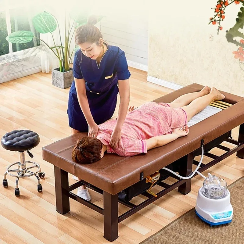 & New Chinese Fumigation Massage Bed for Beauty Salon Bed Home Creative Household Salon Furniture Full Body Therapy Massage Beds