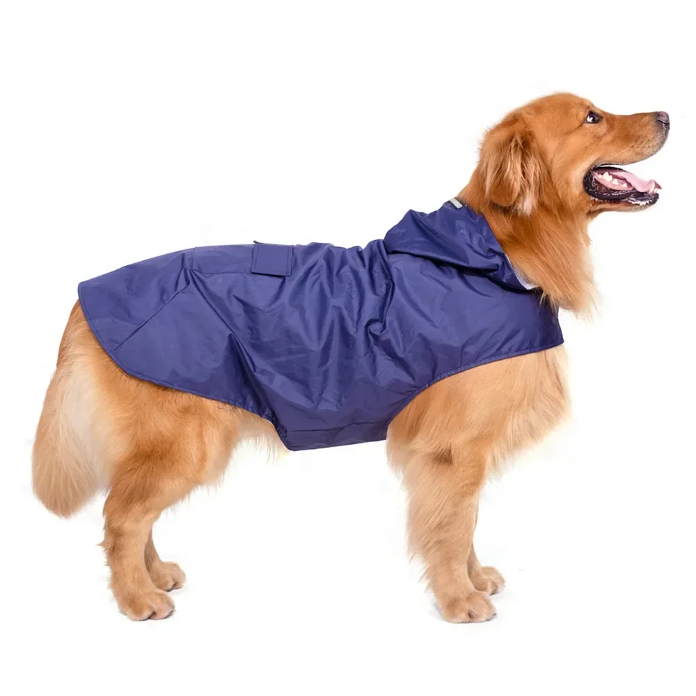 Impermeável Dog Raincoat com listra reflexiva, Hoodie Jacket, Poncho de chuva, Pet Rainwear, Outdoor Dog Supplies