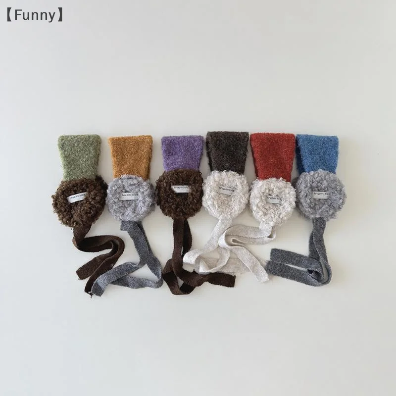 [[مضحك] أطفال بنات أفخم ربط الأذن يفشل اللون حجب تصميم شتاء دافئ محبوك الأذن يفشل سميكة الدافئة محبوك للأذنين