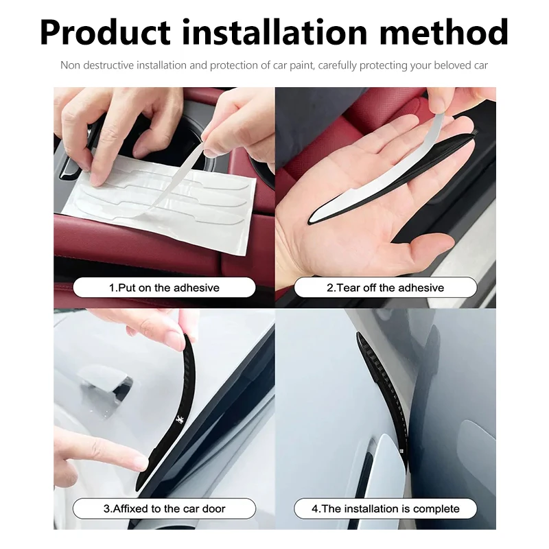 لبيجو 2/4 قطعة باب السيارة واقية ملصق الباب Edg المضادة للخدش ملصقات اكسسوارات الديكور 206 307 308 3008 207 208 #1