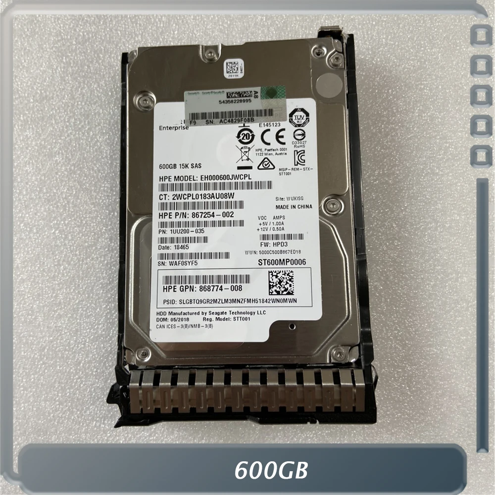 

600GB For HP 870757-B21 870794-001 15K SAS 12G 2.5 G10 G9 Server Hard Disk