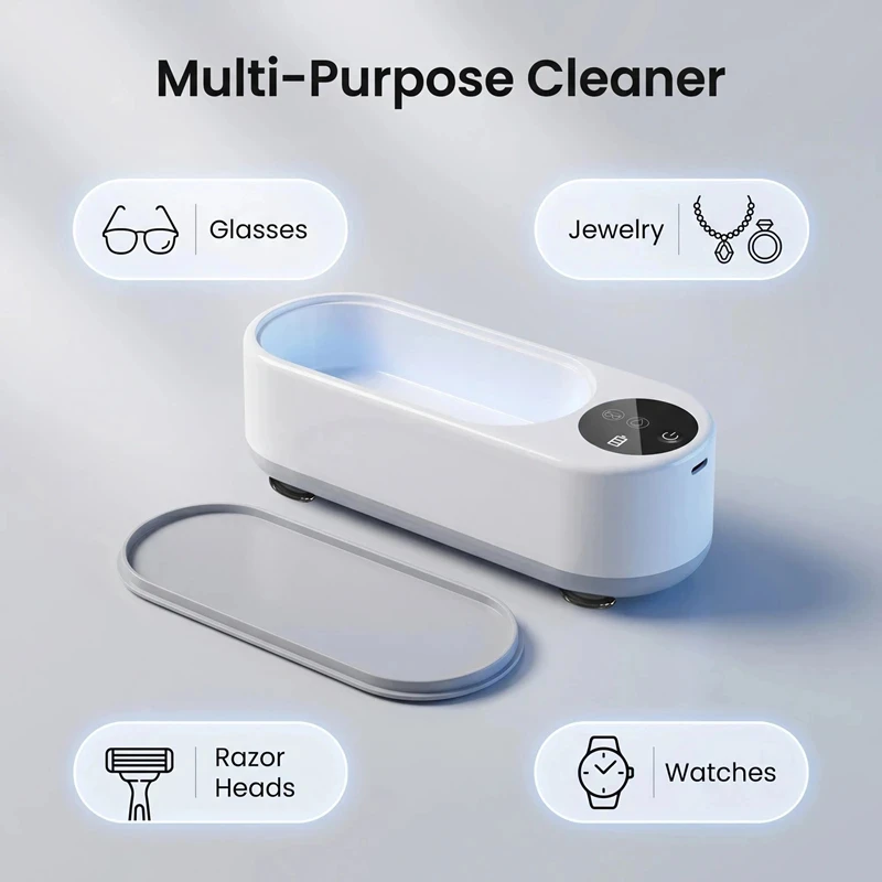 Lenovo New Portable Household Ultrasonic Vibration Cleaner Multi Function Cleaning Device For Glasses Jewelry Dentures Watch