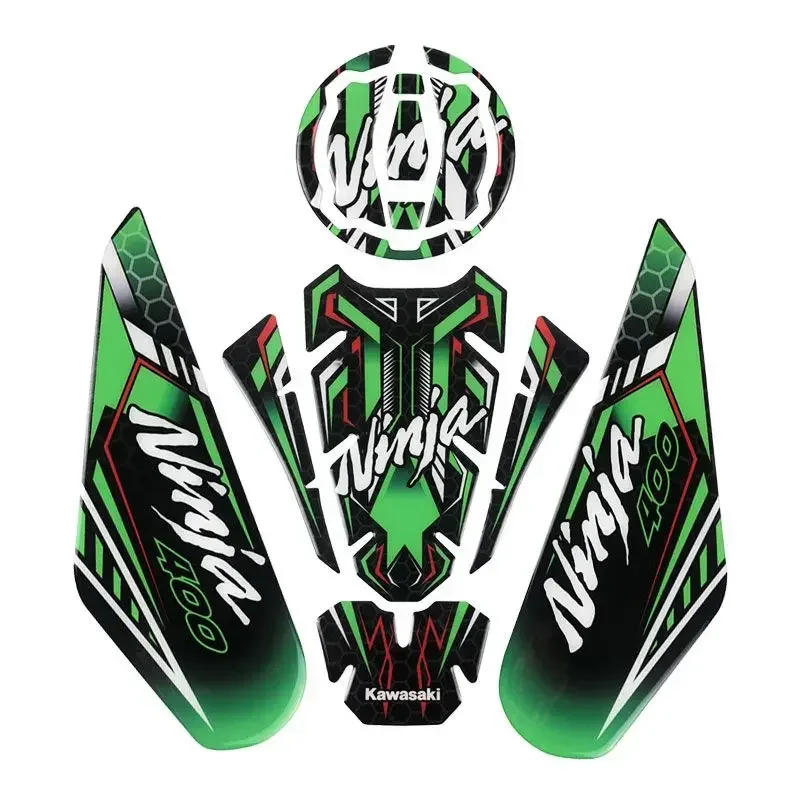 For Kawasaki Ninja400 modified motorcycle 3D stereodimensional tank sticker, thickened non-slip fish bone sticker tank protector