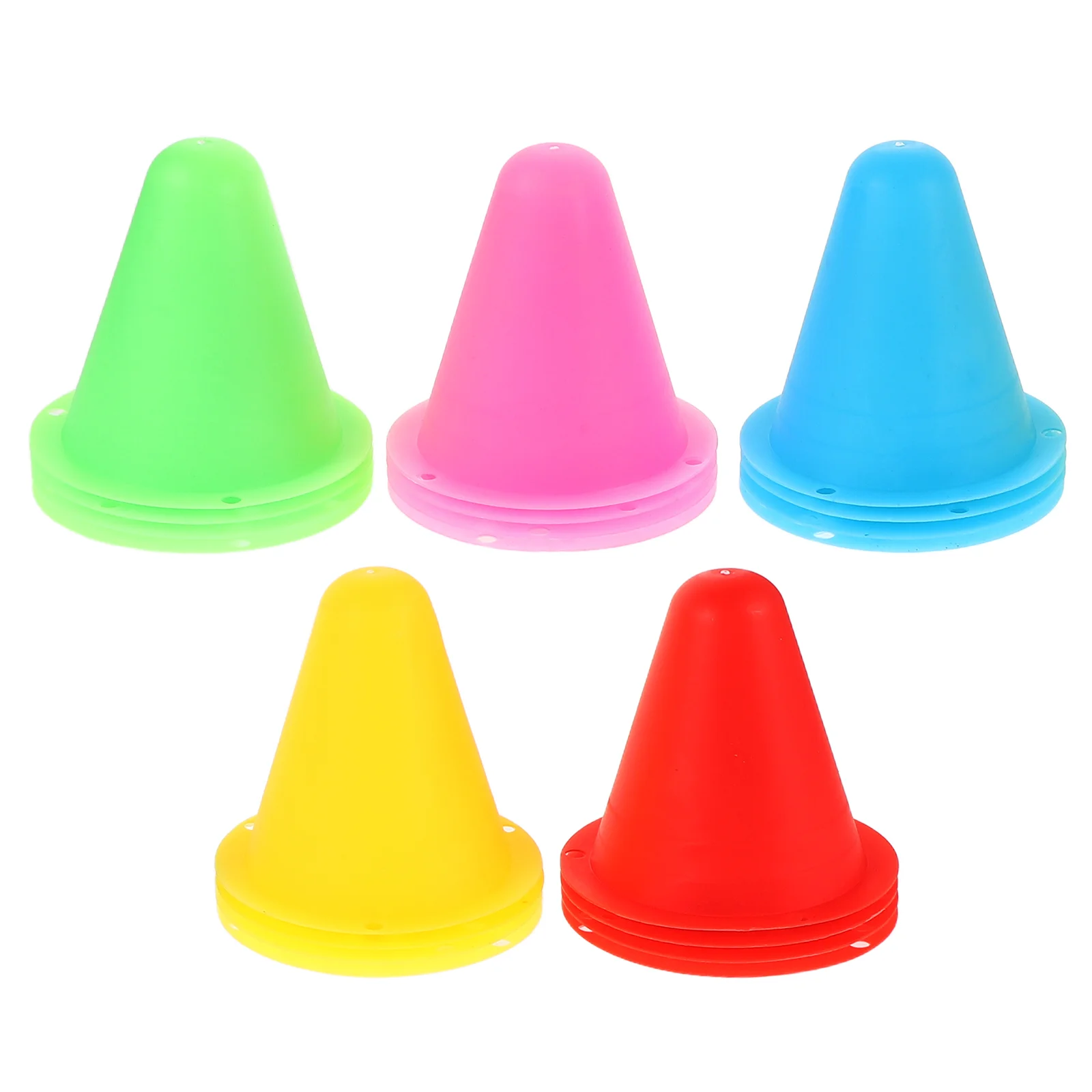 

20pcs Skating Cones Plastic Training Obstacles Soft Design Vibrant Colors Skill Enhancement Sports Practice Mini Traffic