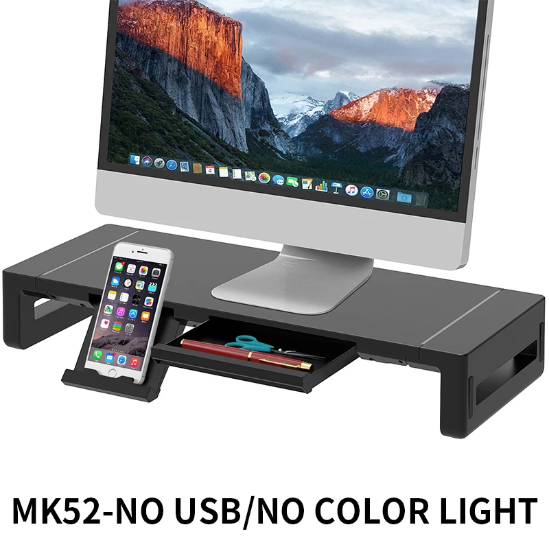 Desktop computer monitor heightening rack Multi-function USB expansion light desktop storage rack Display base