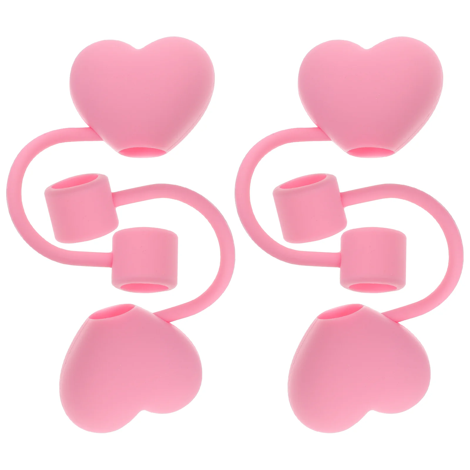 4 Pcs Cover Heart Shaped Straw Stopper Bride Plat Fruit Snacks Pvc Reusable End Plugs