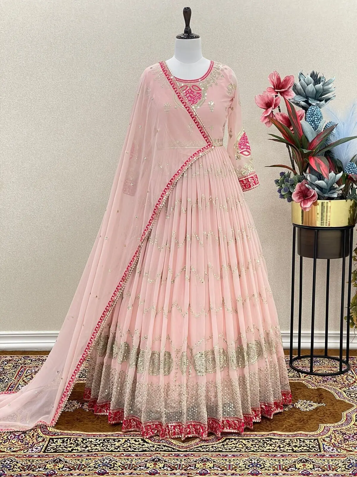 Pink Dress Salwar Kameez Pakistani Suit Indian Wedding Party Dress