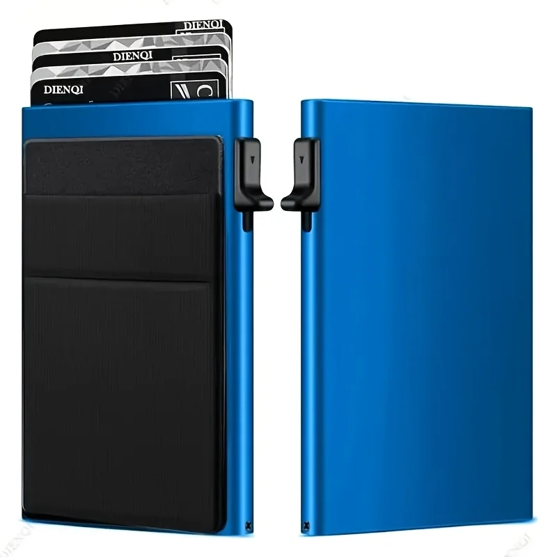 Men's Metal Wallet, RFID Blocking Wallet, Slim Minimalist Wallet with ID Window, Sentimental Wallet Gift for Dad