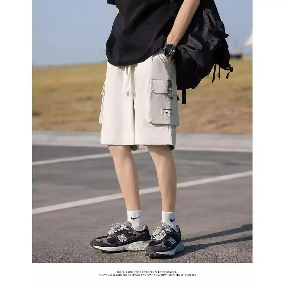 

Повседневные рабочие брюки American Sle, мужские летние новые брюки High Street, большие свободные прямые брюки, спортивные брюки для отдыха, пять литров...