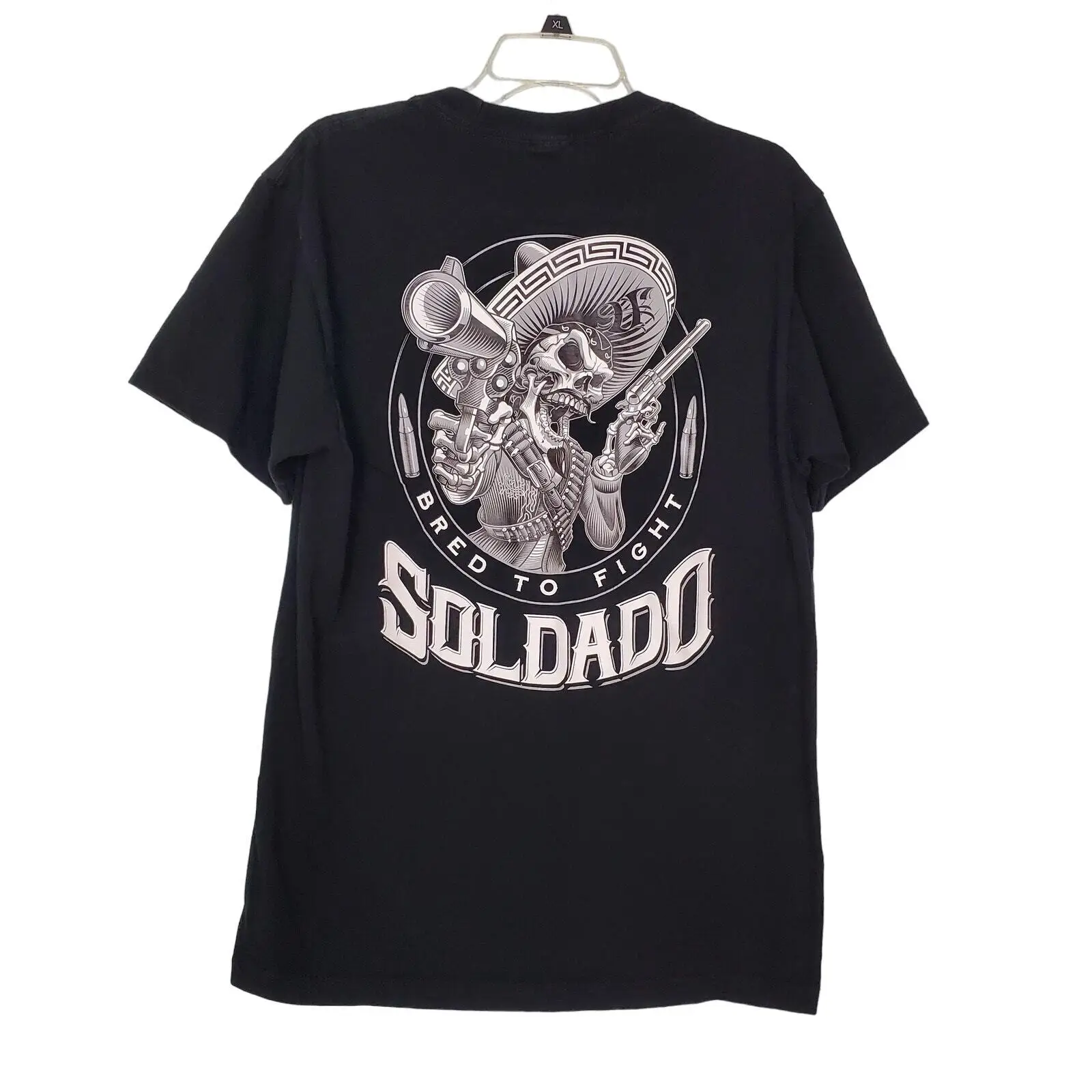Skeleton Soldier / Soldado Black T shirt Size L