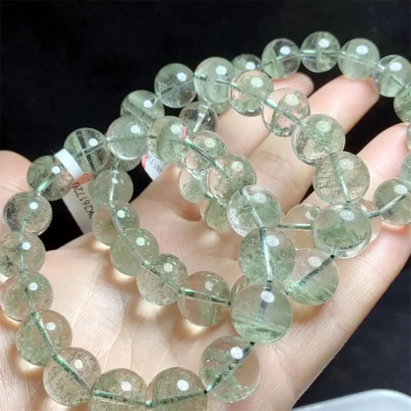 12MM Natural Green Garden Quartz Bracelet Fashion Crystal Quartz Gemstone Jewelry Reiki Healing Gift For Women 1pcs