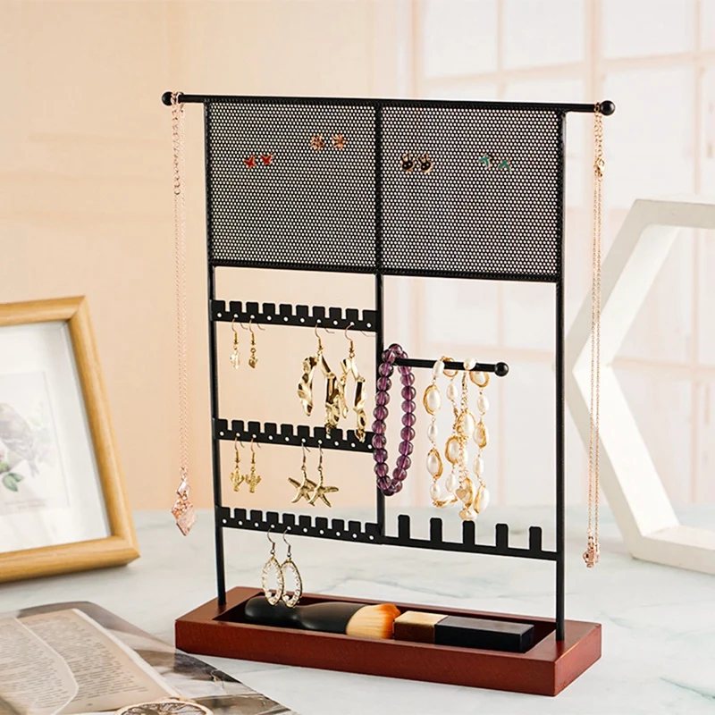 Multifunctional Jewelry Rack Earring Storage Rack Jewelry Display Stand Earrings Necklaces Rings Jewelry Stand