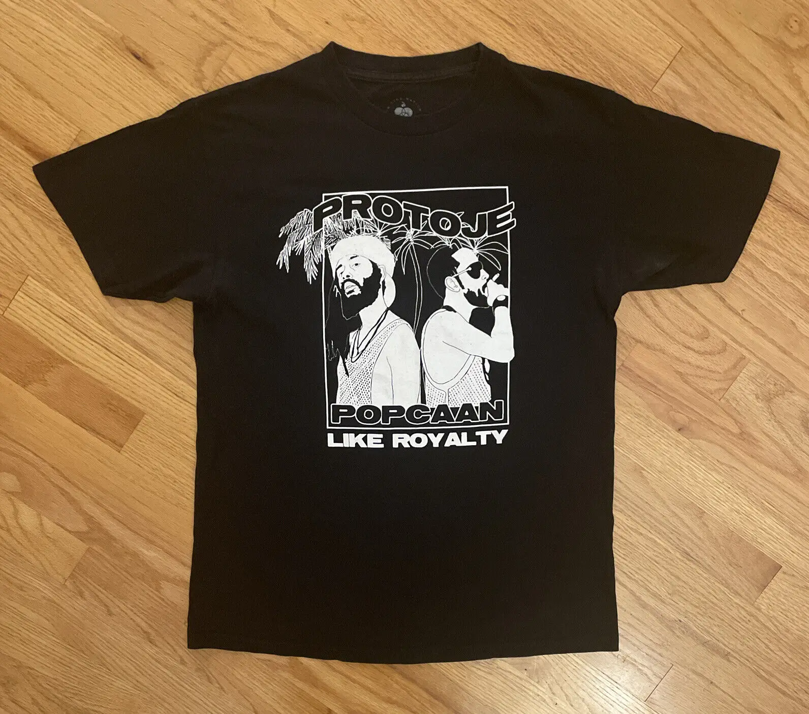 Протоя Popcaan как Королевская ямайская регги хип-хоп концертная Футболка Sz M Длинные или короткие рукава