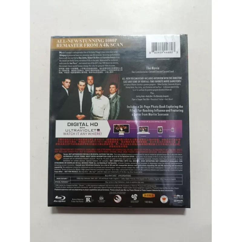 Blu-ray Goodfellas Martin Scorsese Classic 4K Restored Edition High Definition Movie Disc