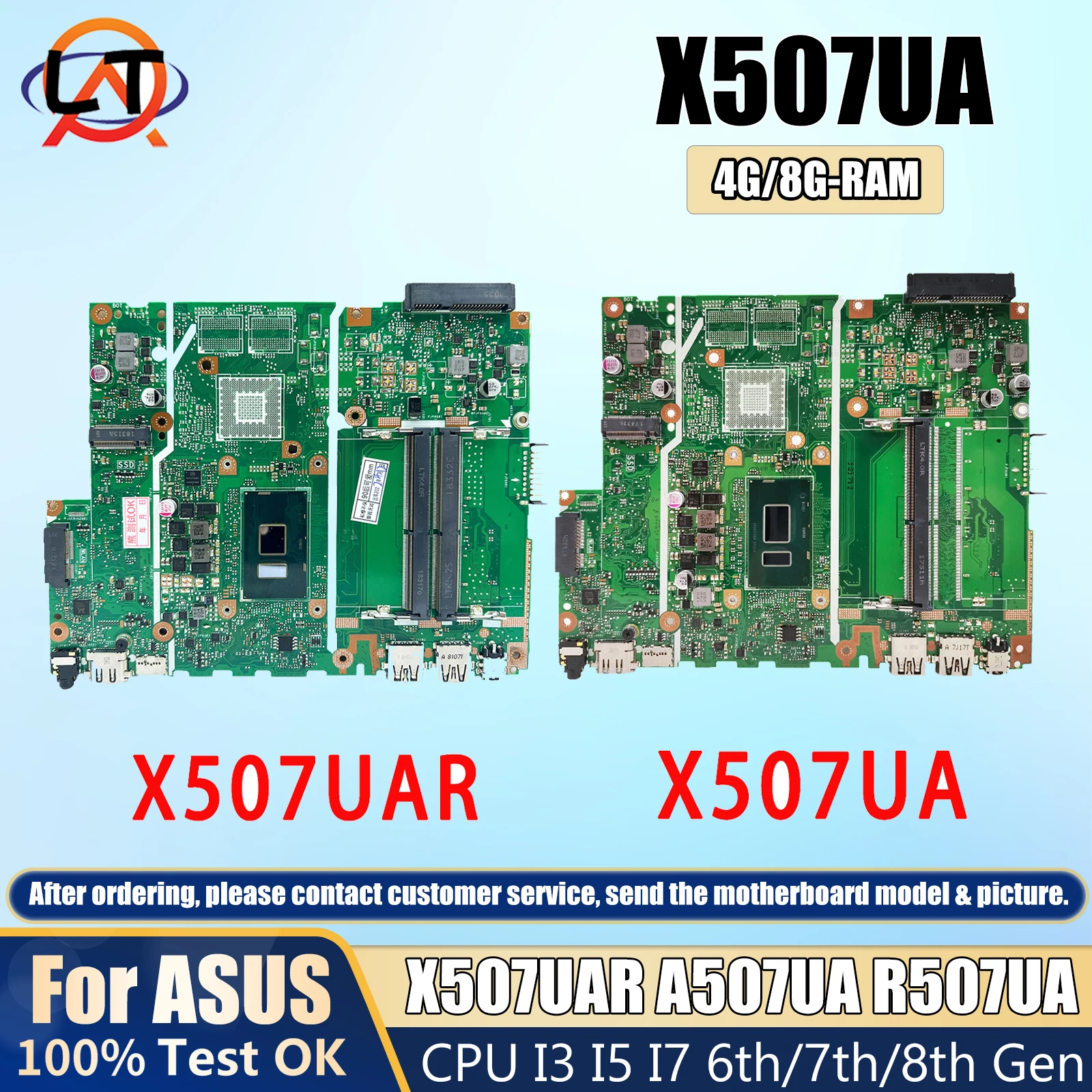 

X507UA Mainboard For ASUS X507UAR A507UA R507UA F507UA Y5000UA Laptop Motherboard CPU I3 I5 I7 6th/7th/8th Gen UMA DDR4